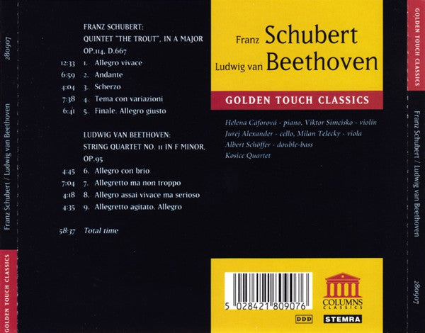 Franz Schubert, Ludwig van Beethoven : The Trout Quintet / String Quartet Op. 95 (CD)