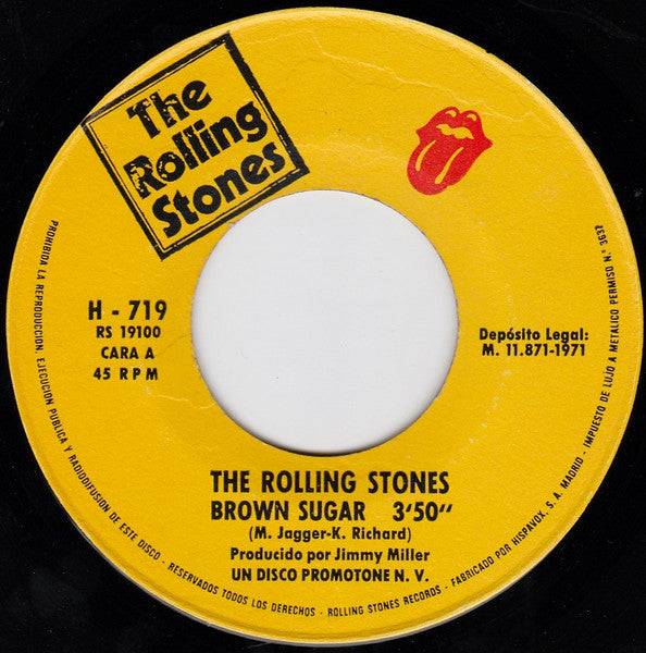 The Rolling Stones : Brown Sugar / Bitch (7", Single)
