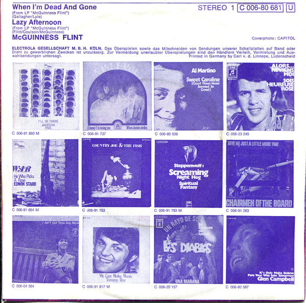 McGuinness Flint : When I'm Dead And Gone (7", Single)