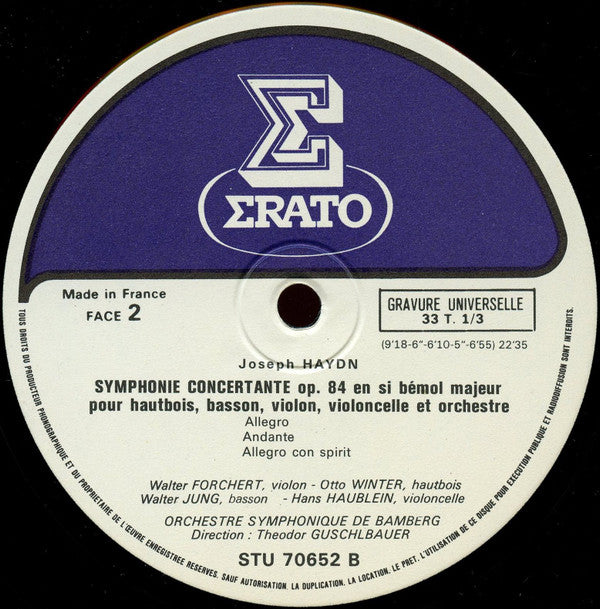 Joseph Haydn - Maurice André, Bamberger Symphoniker Dir. Theodor Guschlbauer : Concerto Pour Trompette - Symphonie Concertante - L'Incontro Improvviso (Ouverture) (LP)