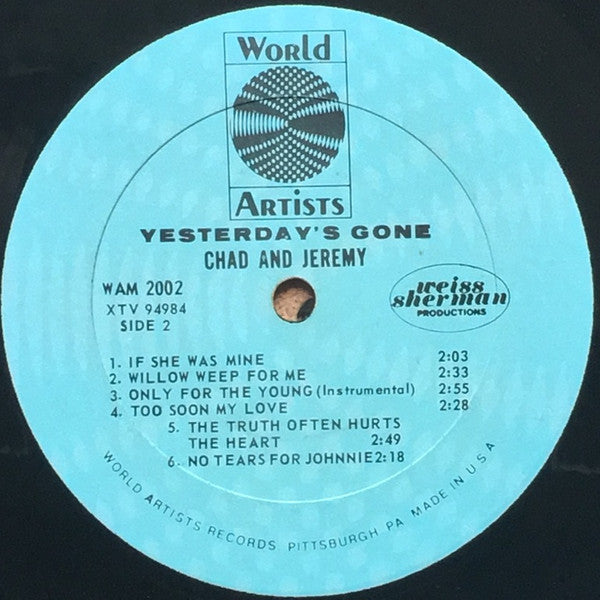 Chad & Jeremy : Yesterday's Gone (LP, Album, Mono, Pit)