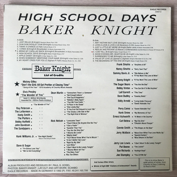 Baker Knight : High School Days (LP, Comp)