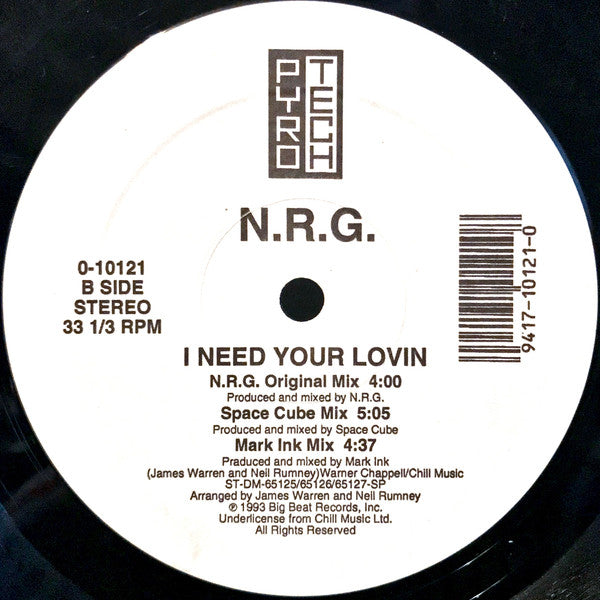 N.R.G. : I Need Your Lovin (12")