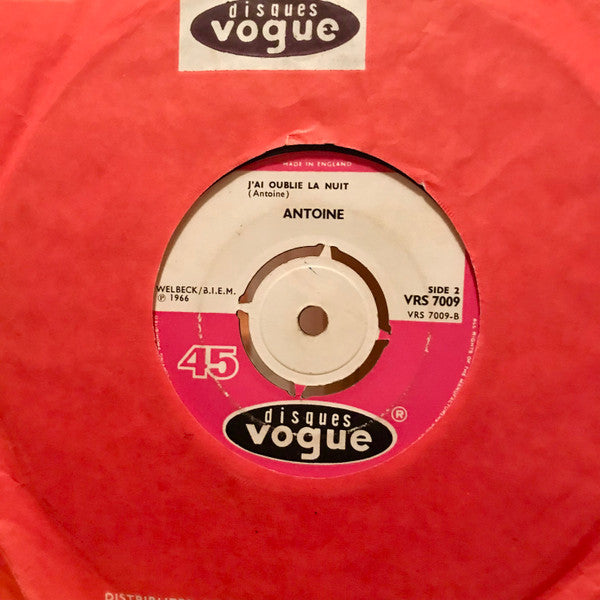 Antoine (2) : Les Elucubrations D'Antoine / J'ai Oublie La Nuit (7", Single, Mono, Pus)