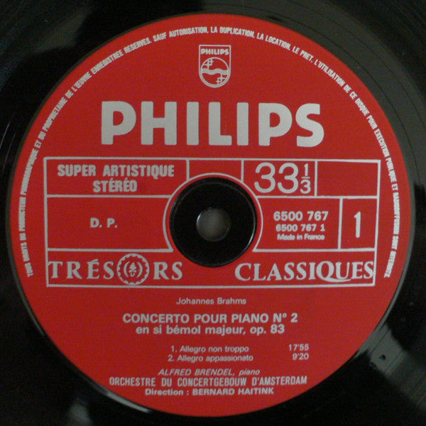 Johannes Brahms - Alfred Brendel, Concertgebouworkest, Bernard Haitink : Concerto Pour Piano No. 2 (LP, RE, Gat)