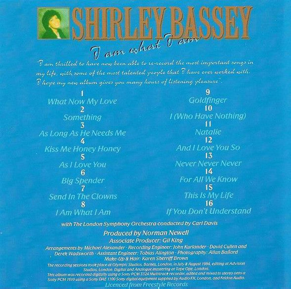 Shirley Bassey With London Symphony Orchestra Conducted By Carl Davis (5) : I Am What I Am (CD, Album, RE)