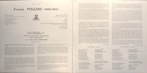 Francis Poulenc, Dan-Olof Stenlund, Uppsala Akademiska Kammarkör, KFUM:s Kammarkör : Figure Humaine ; Messe En Sol Majeur ; Quatre Petites Prières De Saint François D'Assise (LP, Album)