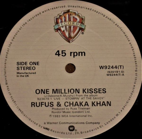 Rufus & Chaka Khan : One Million Kisses (12")
