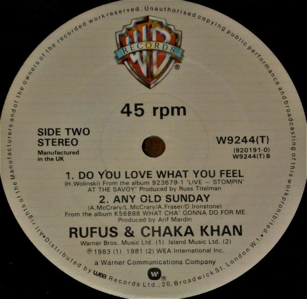 Rufus & Chaka Khan : One Million Kisses (12")