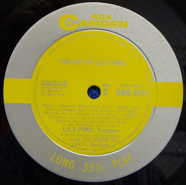 Lily Pons : The Art Of Lily Pons (LP, Comp, Mono, RM)