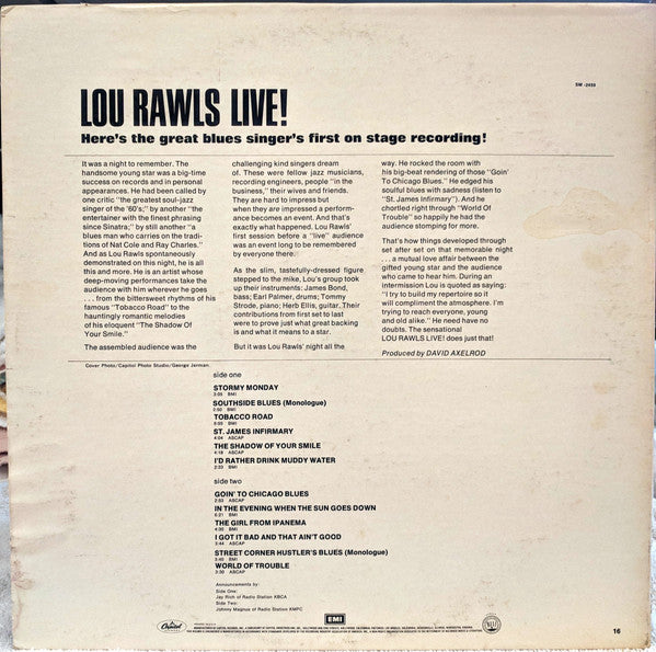 Lou Rawls : Live! (LP, Album, RE)