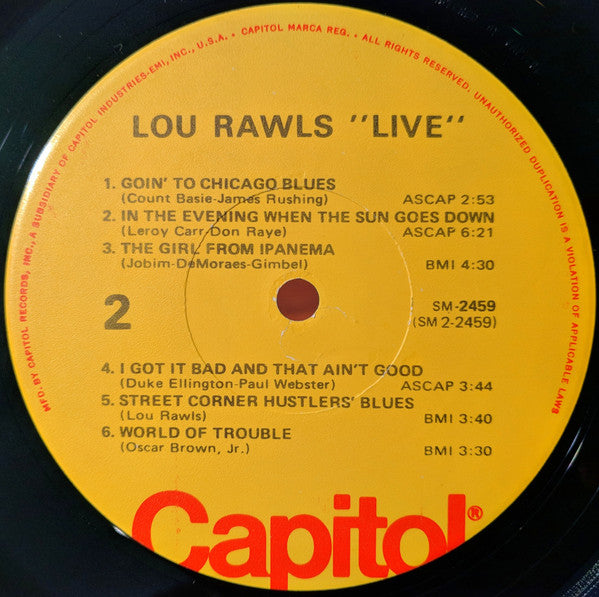 Lou Rawls : Live! (LP, Album, RE)