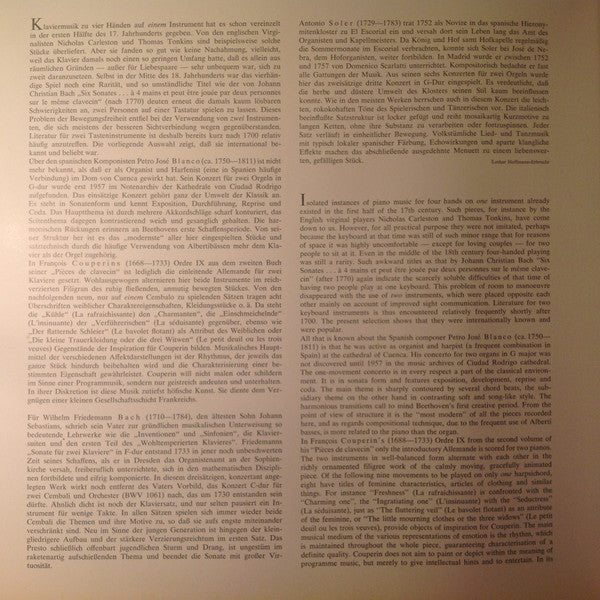 Ton Koopman, Anneke Uittenbosch : Werke Für Zwei Cembali   Works For Two Harpsichords/Oeuvres Pour Deux Clavecins (LP, Album)