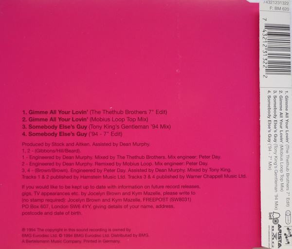 Jocelyn Brown And Kym Mazelle : Gimme All Your Lovin' (CD, Maxi, CD2)