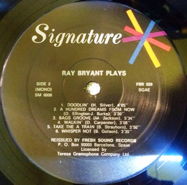 Ray Bryant : Ray Bryant Plays (LP, Album, Mono, RE)