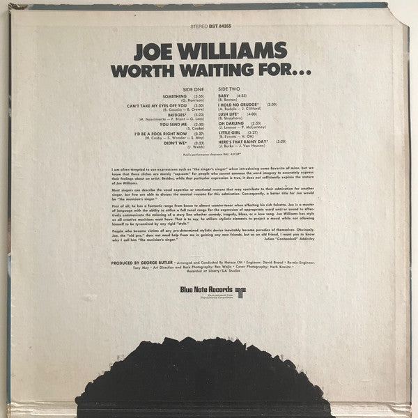 Joe Williams : Worth Waiting For... (LP, Album, RE)