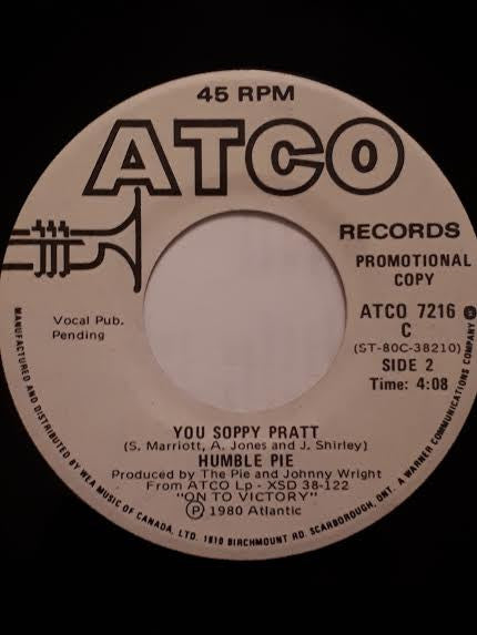 Humble Pie : Fool For A Pretty Face (7", Single, Promo)