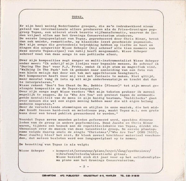 Topaz (30) : Rainbow (7", Single, Promo)