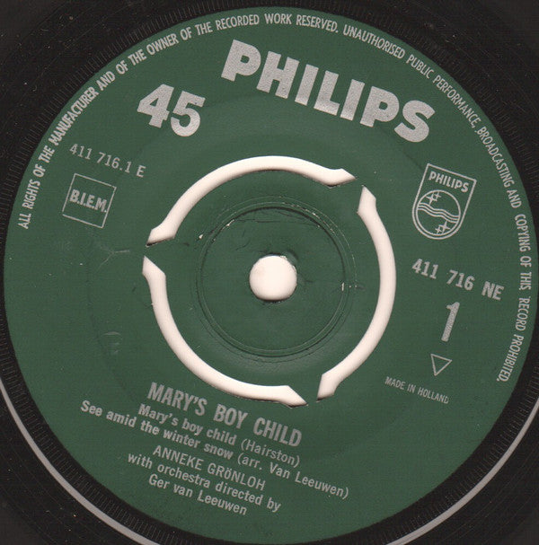 Anneke Grönloh : Mary's Boy Child (7", EP, Mono)