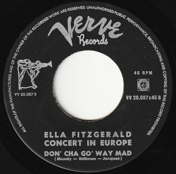 Ella Fitzgerald : Concert In Europe (7", Single)