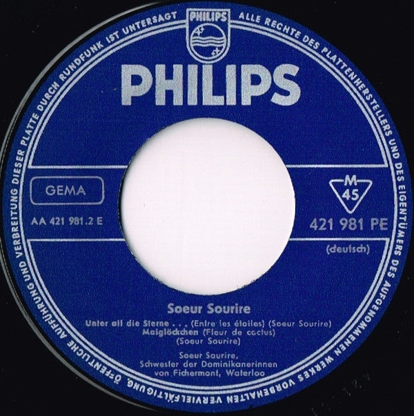 Soeur Sourire : Die Belgische Dominikanerin Singt Chansons (7", EP, Mono)