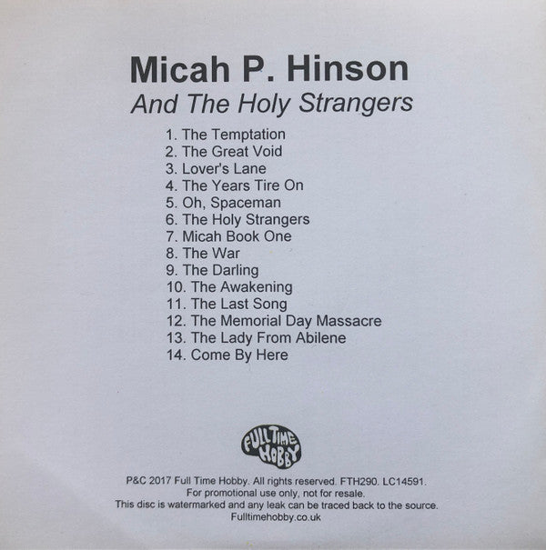 Micah P. Hinson : Micah P. Hinson Presents The Holy Strangers (CDr, Album, Promo)