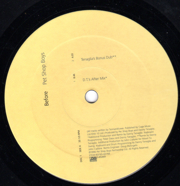 Pet Shop Boys : Before (2x12", Maxi)