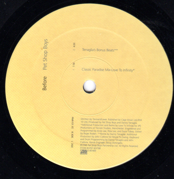 Pet Shop Boys : Before (2x12", Maxi)