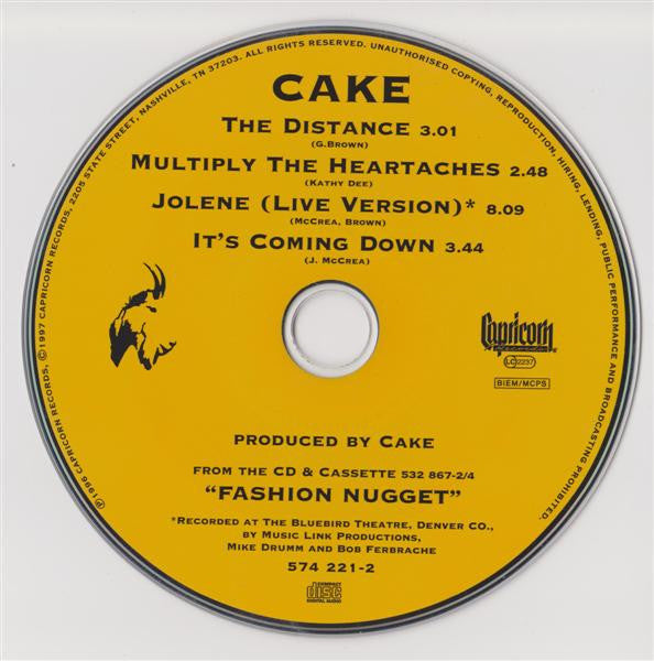 Cake : The Distance (CD, Single)