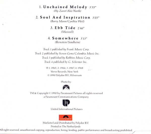 The Righteous Brothers : Unchained Melody (Original Version From The Movie Ghost) (CD, Maxi)