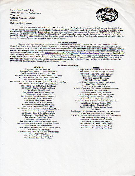 Triplicity : Triplicity 2000 (12", EP, Promo, W/Lbl, Sti)