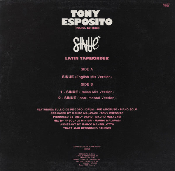 Tony Esposito : Sinuè - Latin Tamborder (Mix Version) (12")
