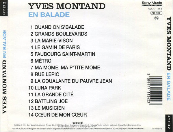 Yves Montand : En Balade (CD, RE)