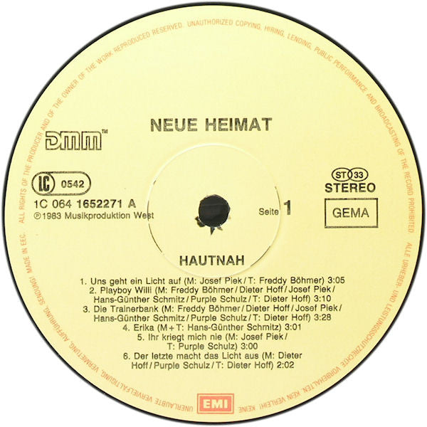 Neue Heimat : Hautnah (LP, Album)