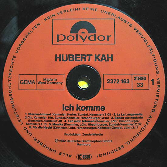 Hubert Kah Mit Kapelle* : Ich Komme (LP, Album)