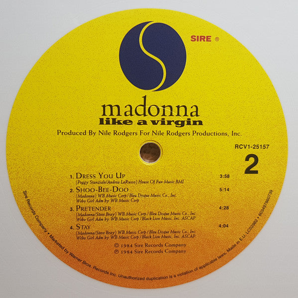 Madonna : Like A Virgin (LP, Album, Ltd, RE, Whi)