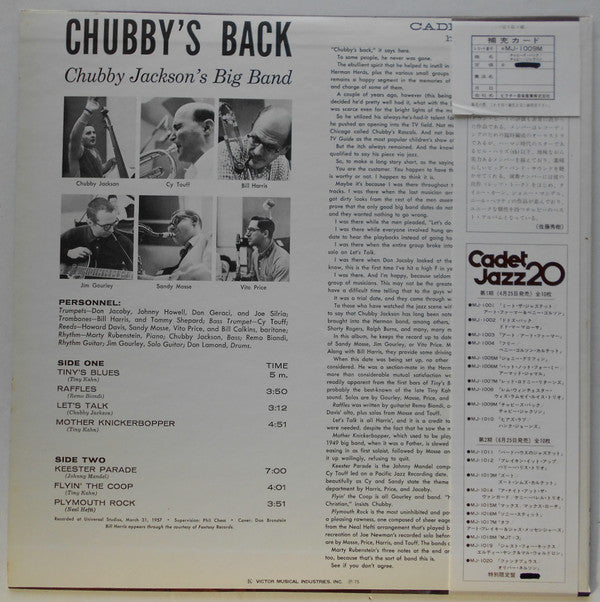 Chubby Jackson's Big Band : Chubby's Back! (LP, Album, Mono, RE)