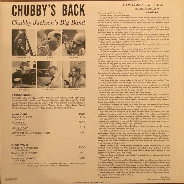 Chubby Jackson's Big Band : Chubby's Back! (LP, Album, Mono, RE)