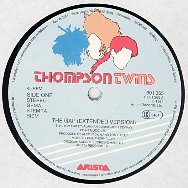 Thompson Twins : The Gap (Extended Version) (12", Maxi)