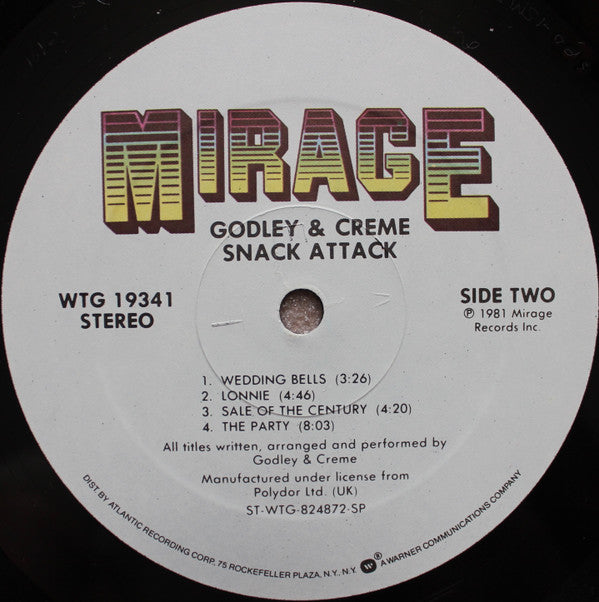 Godley & Creme : Snack Attack (LP, Album, Spe)