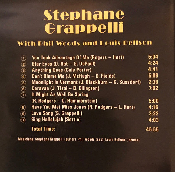 Stéphane Grappelli With Phil Woods And Louis Bellson : Moonlight In Vermont (CD, Album)