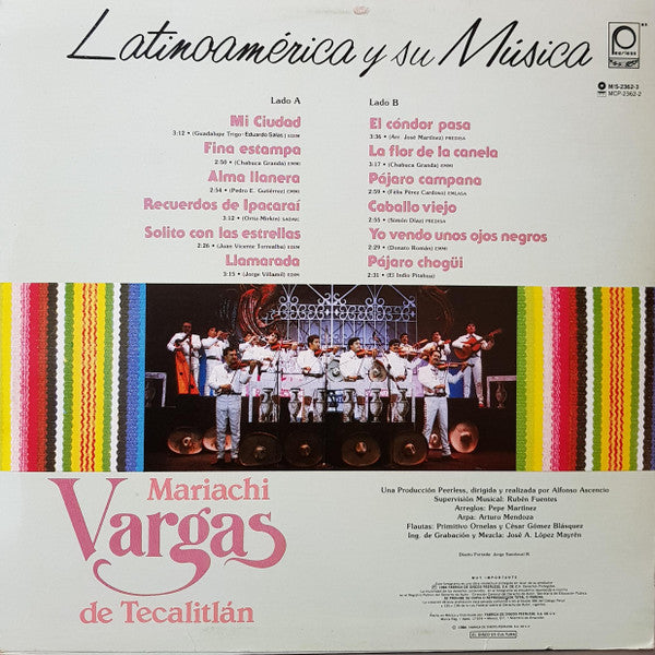Mariachi Vargas de Tecalitlán : Latinoamerica Y Su Musica Con El Mariachi Vargas De Tecalitlán (LP, Album)