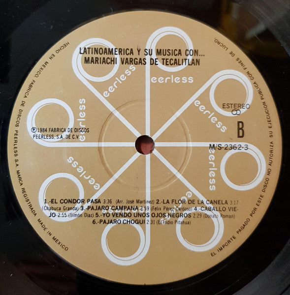 Mariachi Vargas de Tecalitlán : Latinoamerica Y Su Musica Con El Mariachi Vargas De Tecalitlán (LP, Album)