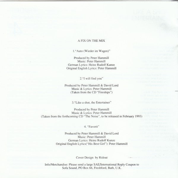 Peter Hammill : A Fix On The Mix (CD, EP)