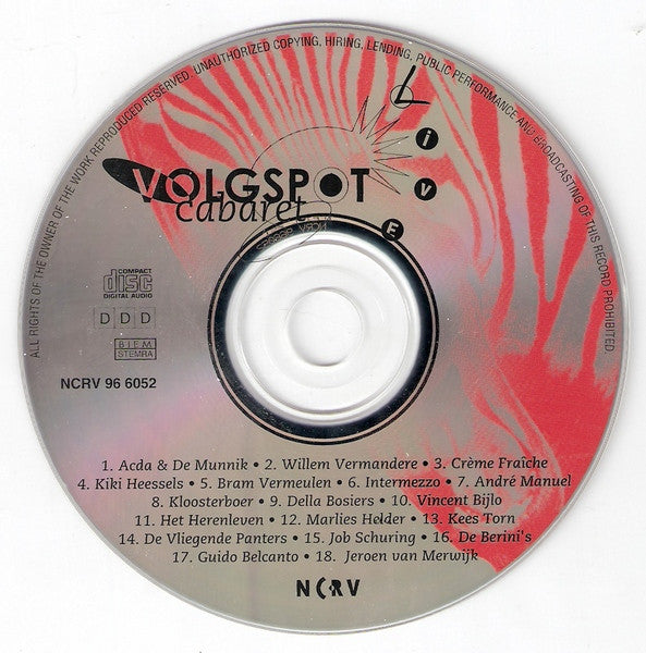 Various : Volgspot Live Cabaret (CD)