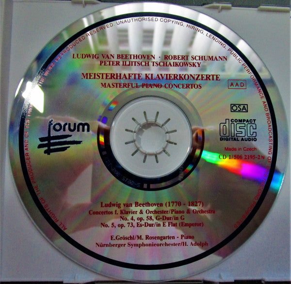 Ludwig van Beethoven • Robert Schumann • Pyotr Ilyich Tchaikovsky : Masterful Piano Concertos (2xCD, Comp)