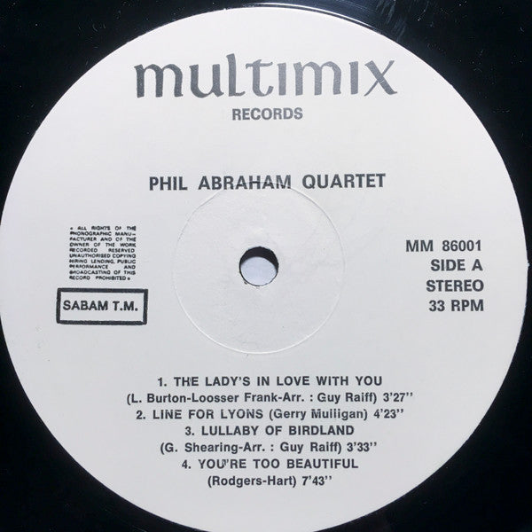 Phil Abraham Quartet : Phil Abraham Quartet (LP, Album)