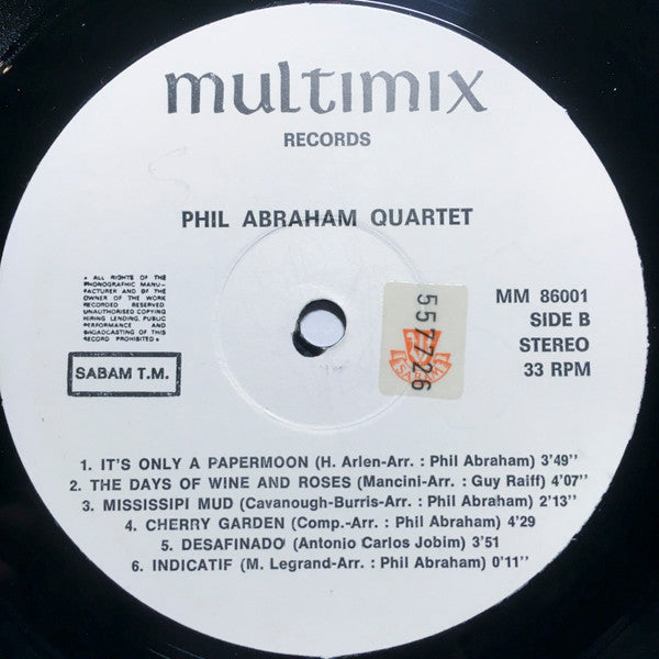 Phil Abraham Quartet : Phil Abraham Quartet (LP, Album)