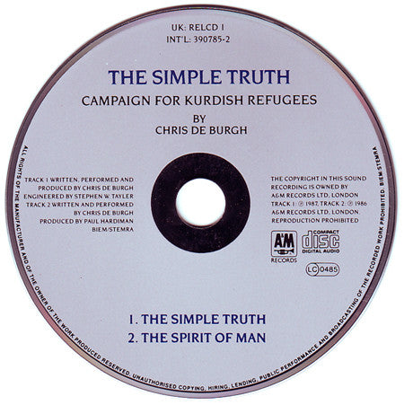 Chris de Burgh : The Simple Truth (Campaign For Kurdish Refugees) (CD, Maxi)