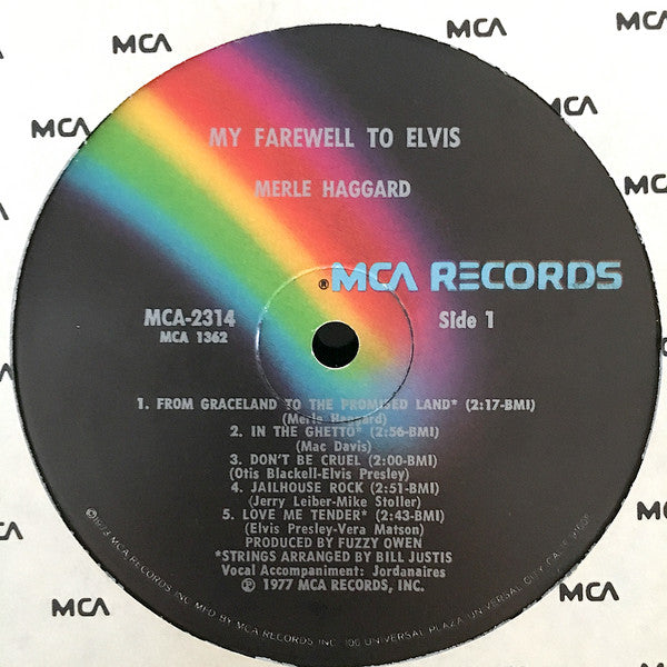 Merle Haggard : My Farewell To Elvis (LP, Album, Pin)